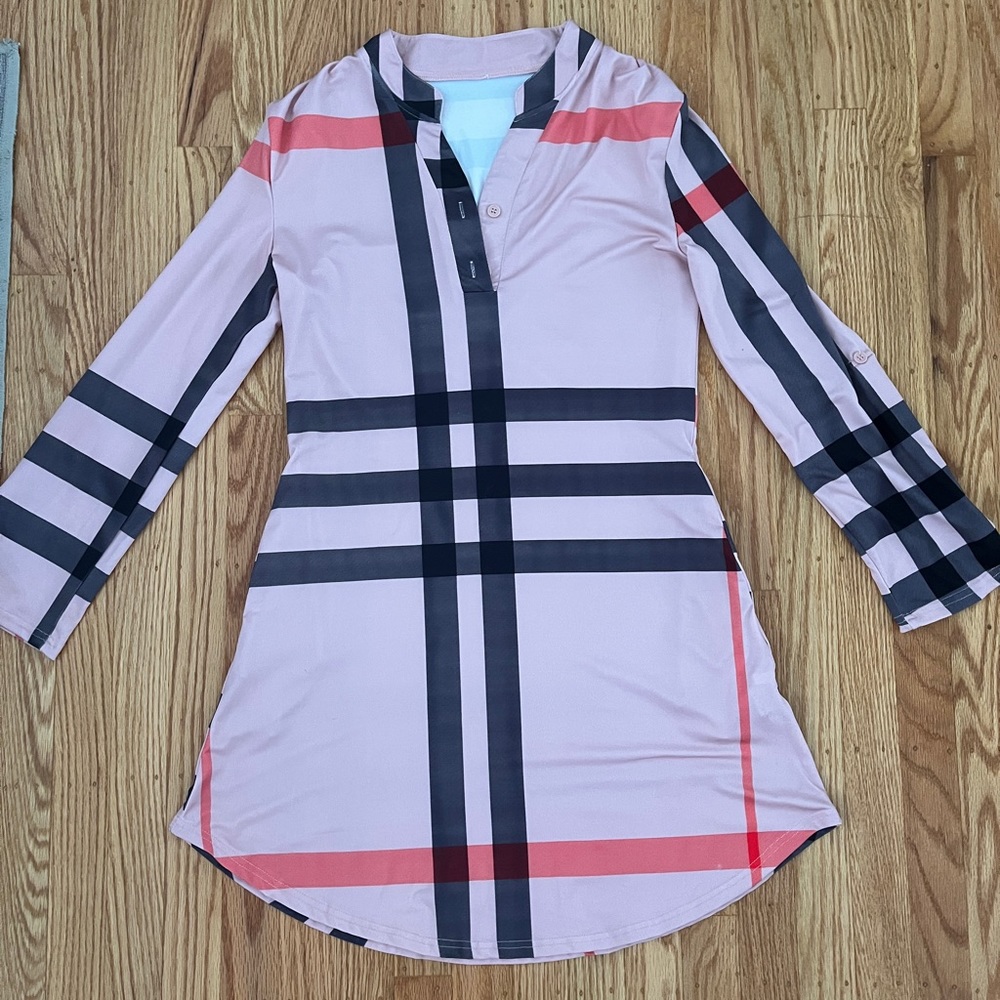 Pink Plaid Dress